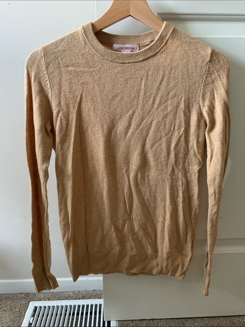 Joe Fresh Beige Lightweight Crewneck Sweater